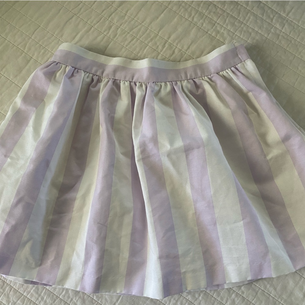 Janie and Jack Skirt Size 7 Fully Lined Lavender Stripes Adjustable Hidden Zip